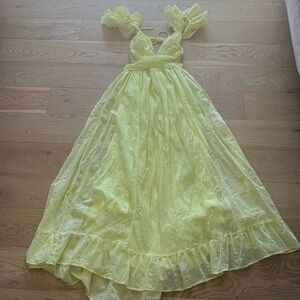 Buttercup Yellow Shiffon Dress Sz Small